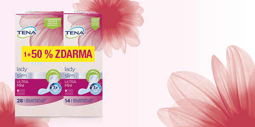 Vložky TENA Lady Slim – snímek akční balení TENA Lady Slim + 50% ZDARMA Vložky TENA Lady Slim – snímek akční balení TENA Lady Slim + 50% ZDARMA